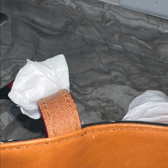 Dooney & Bourke Black Signature Tote with Tan Leather Trim and Gold Hardware - Picture 11 of 13